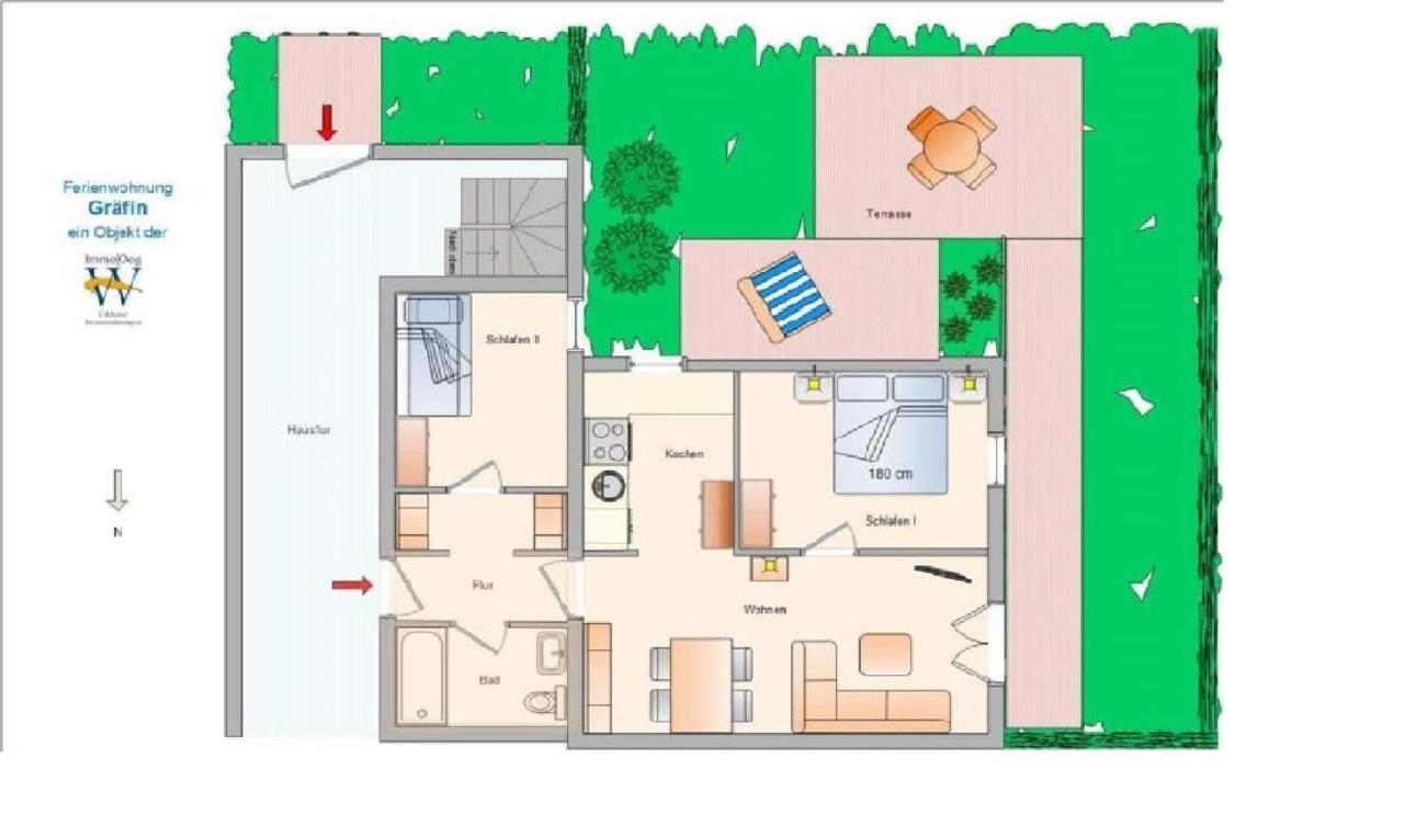 Wangerrose - Familienwohnung Fuer Gross Und Klein Und Hundefreunde Wangerooge Eksteriør bilde